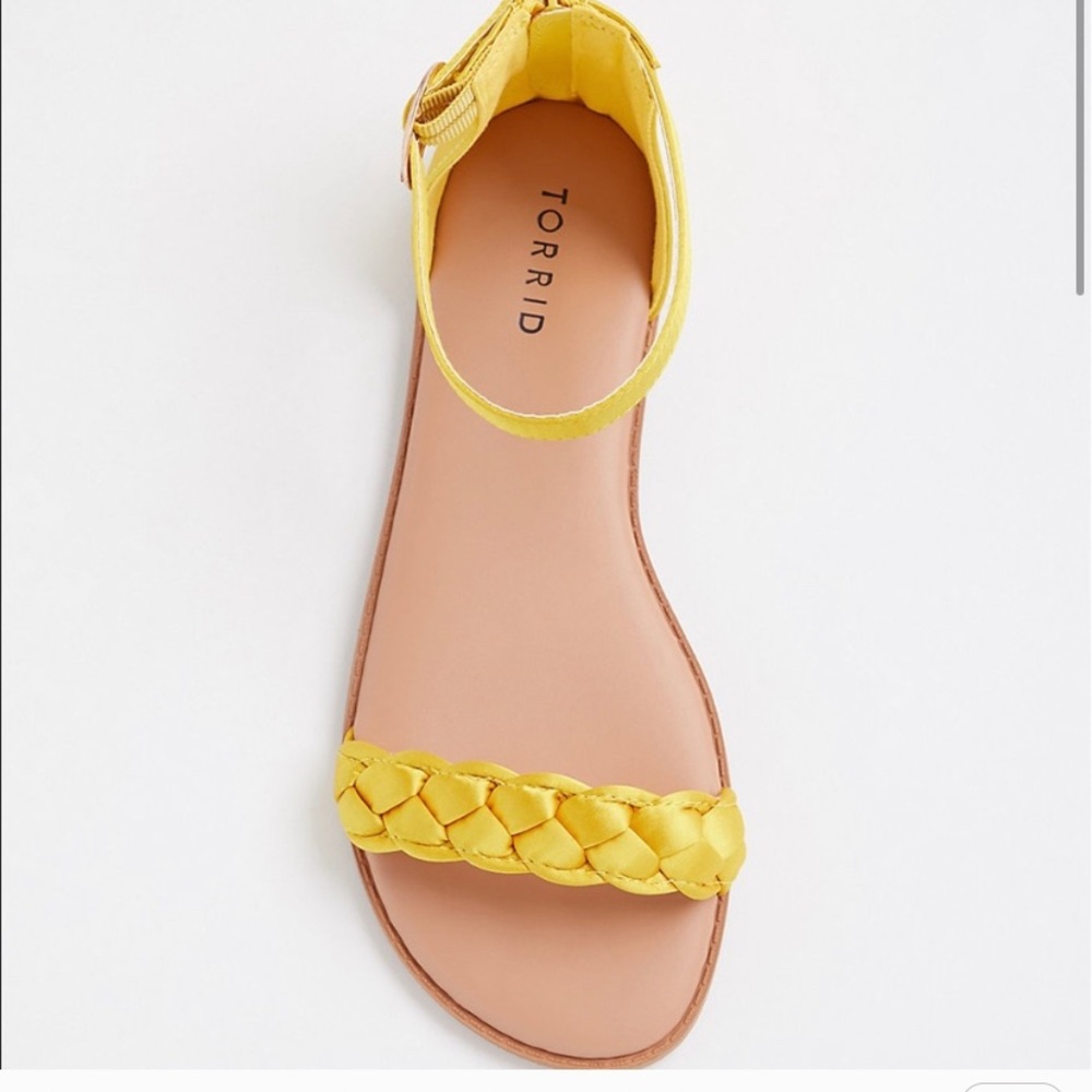 Torrid Mustard Satin Braided Sandal